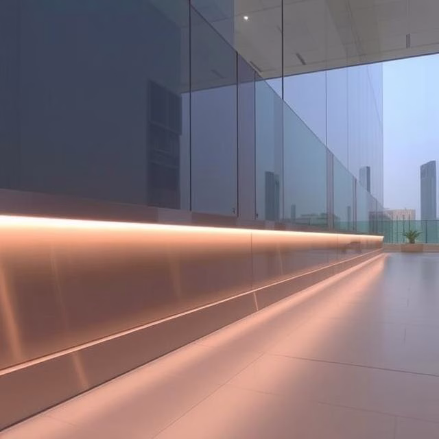 Custom fabricated metal skirting installation in Dubai - www.metalspace.ae