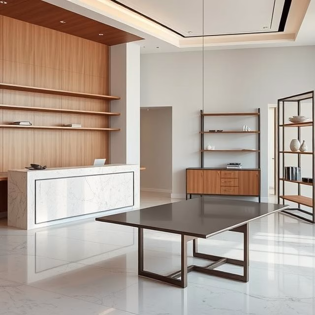 Custom metal furniture by Metal Space in a modern Dubai interior 01 - www.metalspace.ae